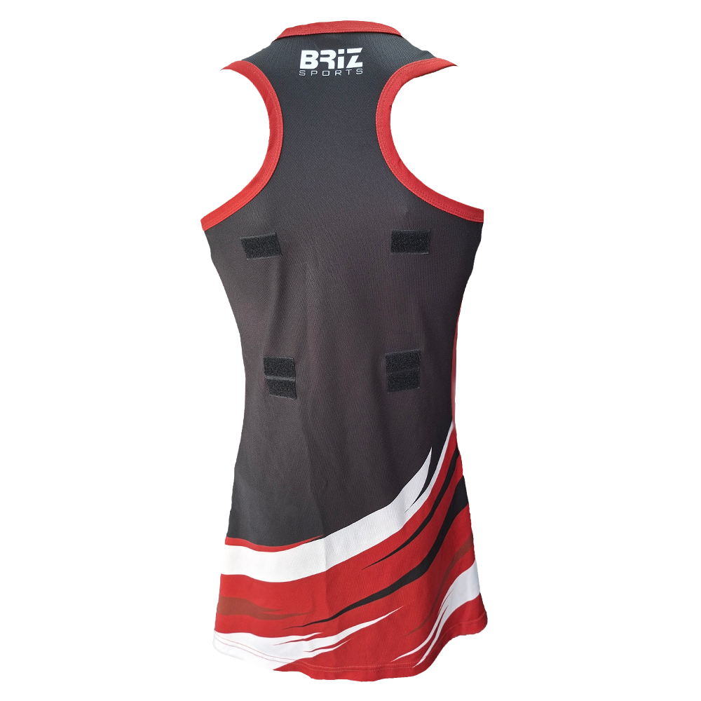 Briz sample netball a line dress -back